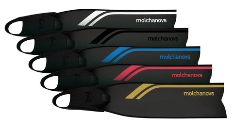 Selection of Molchanovs SPORT Bifins Fiberglass Blade in various colors