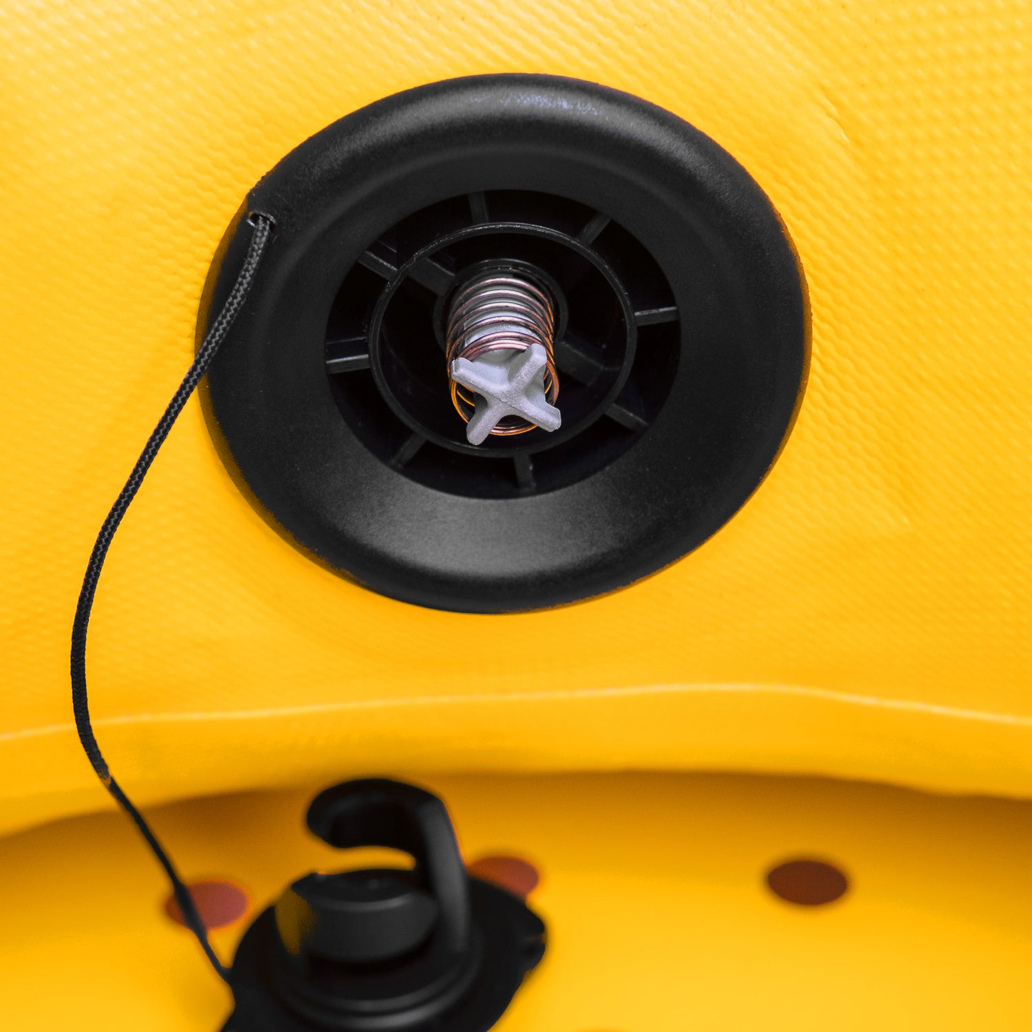 2BFREE Buoy in Yellow - close up showing inflation port